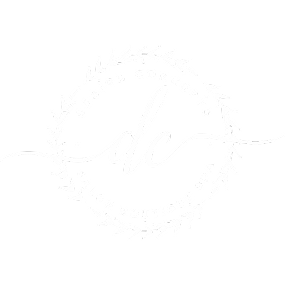 A circular logo with the cursive letters dc in the center, surrounded by a laurel wreath and the text Design Concepts Decor Boutique Spa Salon Corpus Christi around the edge, all in light gray on a white background.